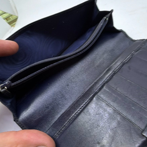 Gucci Continental Flap Black GG Monogram Canvas Leather Wall - Picture 7 of 8